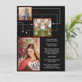 Points et lignes invitation d'obtention du diplôme (Debout devant)