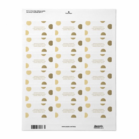 Points Faux Foil | Étiquette de adresse de diplôme (Feuille entière)