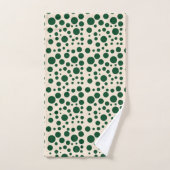 Points Forêt Verte avec Blanc Antique (Serviette à main)