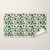 Points Forêt Verte avec Blanc Antique (Serviette à main)