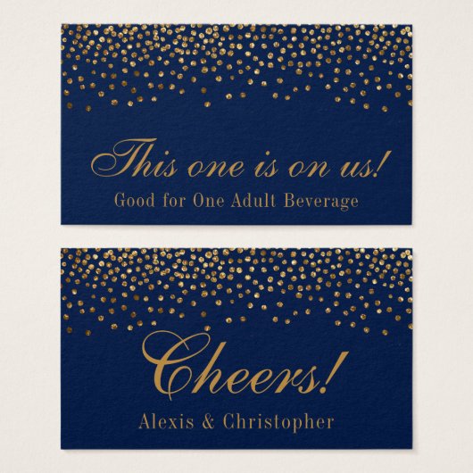 Points Glam Gold Confetti sur les billets de la Ma (Devant & derrière)