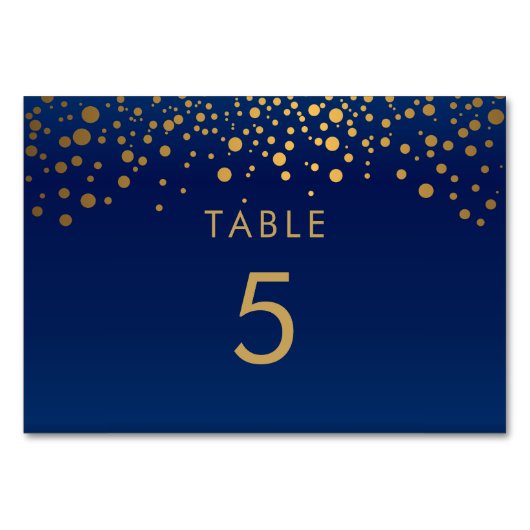 Points Gold Confetti et bleu marine 2 - Carte tabl (Devant)