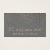 Points Gold Confetti Gris Mariage Boire Billets (Devant)