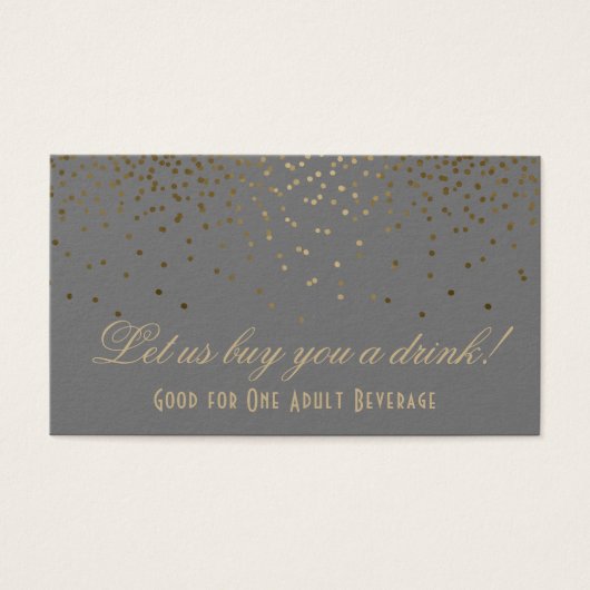 Points Gold Confetti Gris Mariage Boire Billets (Devant)
