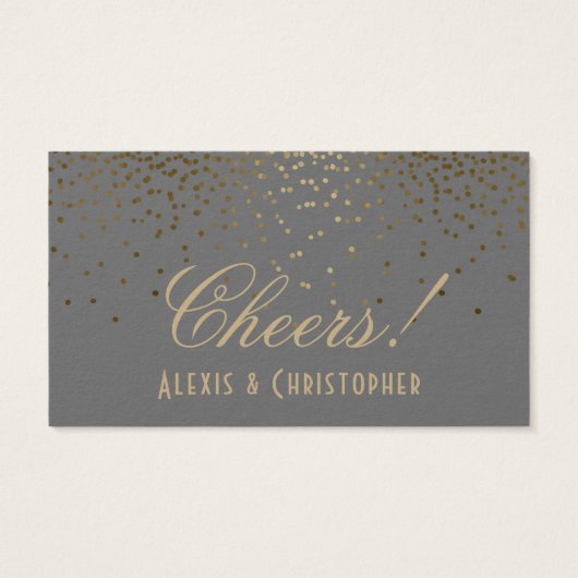 Points Gold Confetti Gris Mariage Boire Billets (Dos)