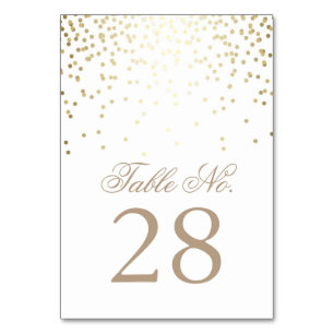 Points Gold Confetti Mariage blanc Numéro de table