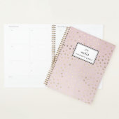 Points Gold Foil Motif Blush Planner personnalisé (Devant avec enveloppe)