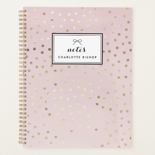 Points Gold Foil Motif Blush Planner personnalisé (Devant)