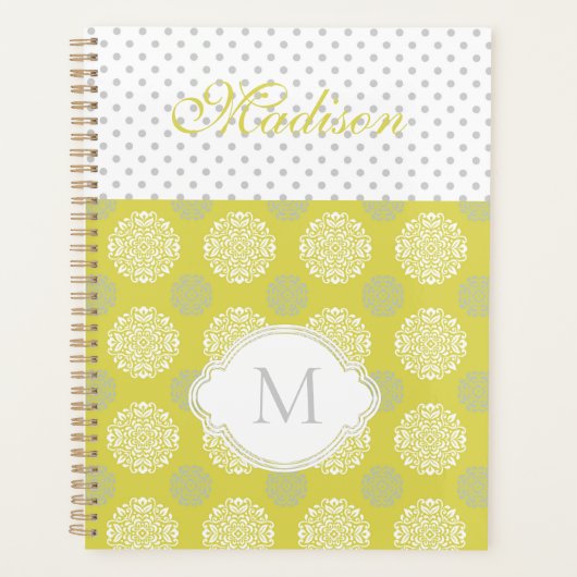 Points Gris Chartreuse Monogramme tendance (Devant)
