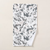 Points gris clair motif Abstrait tacheté (Serviette à main)