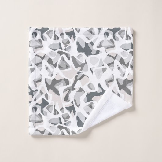 Points gris clair motif Abstrait tacheté (Gant de toilette)