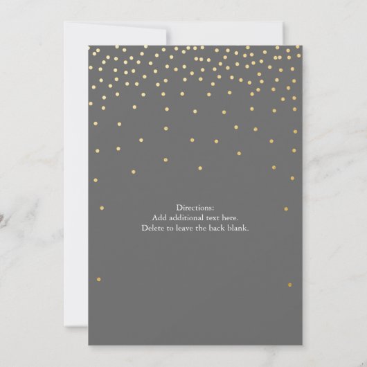 Points Gris & Gold Foil Faire-part de mariage mode (Dos)