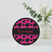 Points gris noir rose doux 16 invitations en cercl (Debout devant)