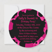 Points gris noir rose doux 16 invitations en cercl (Dos)