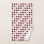 points gris, turquie rouge et blanc (Serviette à main)