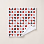points gris, turquie rouge et blanc (Gant de toilette)