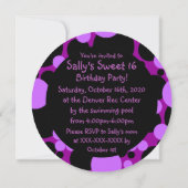 Points gris violet doux 16 invitations en cercle (Dos)