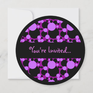 Points gris violet doux 16 invitations en cercle