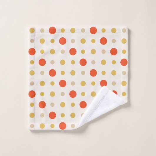 Points jaunes et oranges (Gant de toilette)