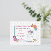 Points Llama blanc mignon Première invitation anni (Debout devant)