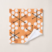 Points MCM du milieu du siècle rétro orange (Gant de toilette)