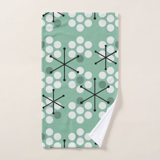 Points MCM du milieu du siècle rétro Sage Green (Serviette à main)
