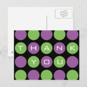 Points Merci sur carte postale noire (Devant / Derrière)