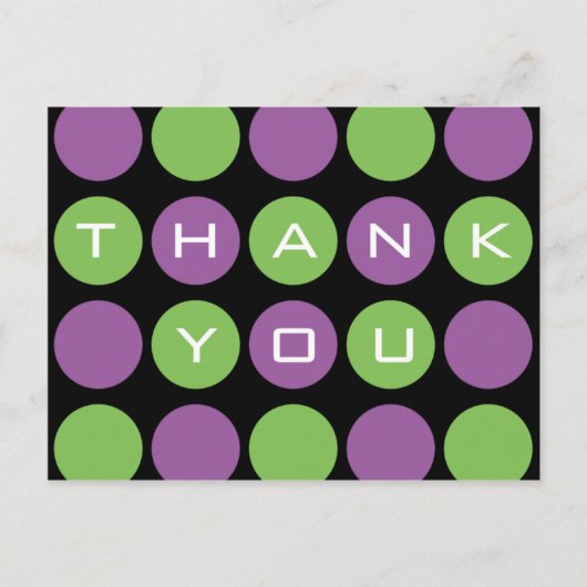 Points Merci sur carte postale noire (Devant)