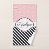 Points mignons et bandes (Serviette à main)