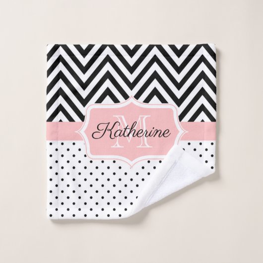 Points mignons et Chevron (Gant de toilette)