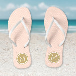 Points minuscules rose et or brillants Monogramme<br><div class="desc">sandales à tongs imprimées sur mesure avec un motif à pois mignon et votre monogramme ou autre texte personnalisé dans un cadre circulaire. Cliquez sur Customiser pour modifier les polices de texte et les couleurs ou ajouter vos propres images pour créer un design unique et unique !</div>