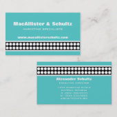 Points modernes Carte de visite, Turquoise (Devant / Derrière)