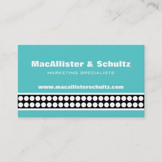 Points modernes Carte de visite, Turquoise (Devant)