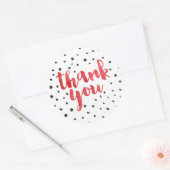 Points modernes Stickers Merci d'aquarelle rouge (Enveloppe)