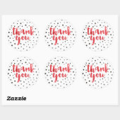 Points modernes Stickers Merci d'aquarelle rouge (Feuille)