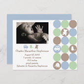 Points N Formes Faire-part de naissance (Devant / Derrière)