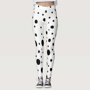 Points noirs aléatoires sur Leggings blancs amusan