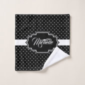 Points noirs et blancs (Gant de toilette)