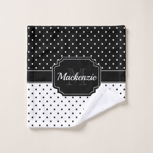 Points noirs et blancs (Gant de toilette)