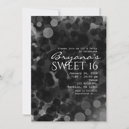 Points noirs et blancs Invitations de parties chic (Devant)