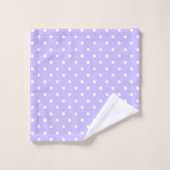 Points noirs et blancs sur fond de lavande (Gant de toilette)