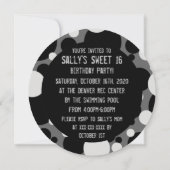 Points noirs gris doux 16 invitations en cercle (Dos)