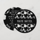 Points noirs gris doux 16 invitations en cercle (Devant / Derrière)