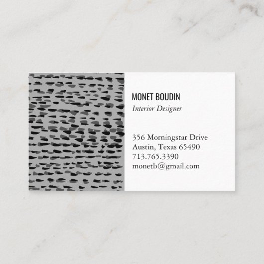 Points noirs gris noir carte de visite minimal (Dos)