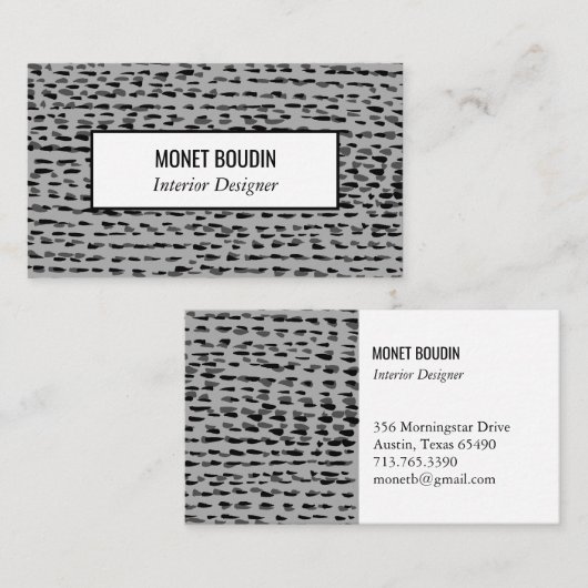 Points noirs gris noir carte de visite minimal (Devant / Derrière)