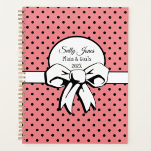 Points noirs rose pastèque Bow blanc Personnalisé