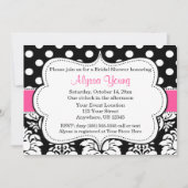 Points noirs roses Damask Invitation (Devant)