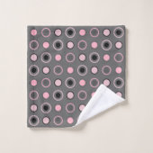 Points noirs, roses, gris et blancs (Gant de toilette)