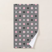 Points noirs, roses, gris et blancs (Serviette à main)