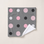Points noirs, roses, gris et blancs (Gant de toilette)